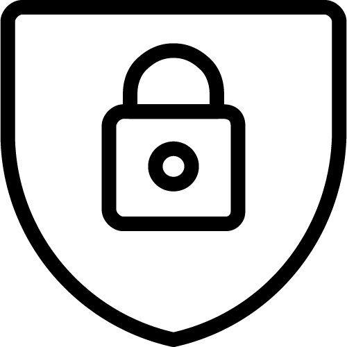 cyber security icon with lock and shield