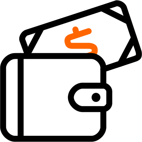 wallet with cash icon
