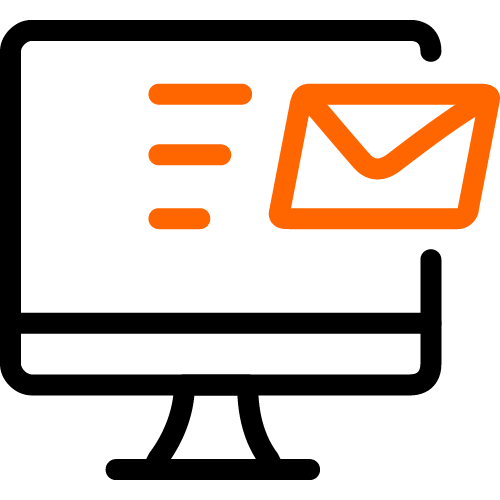 computer monitor with envelope icon