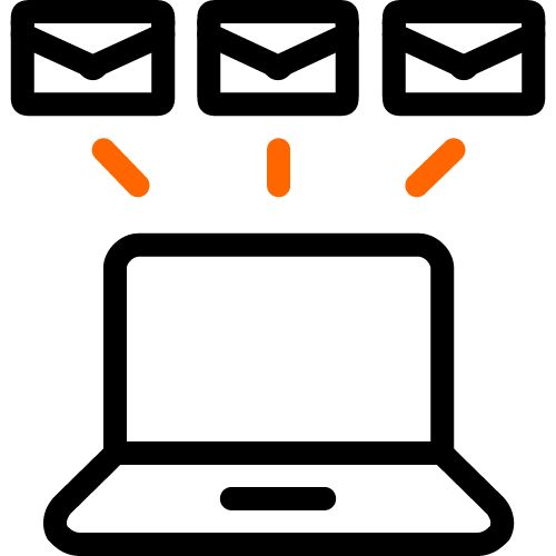 computer with mail icon