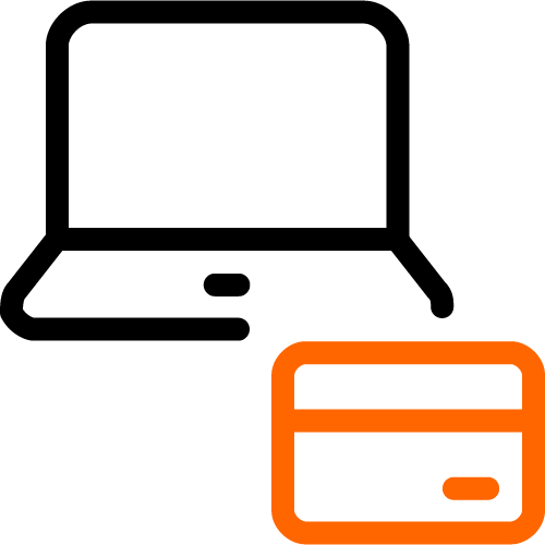pictogram computer en creditcard
