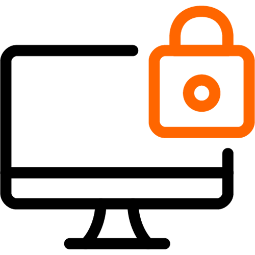 computer with lock icon