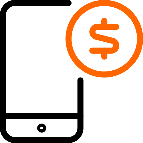 phone and dollar sign icon