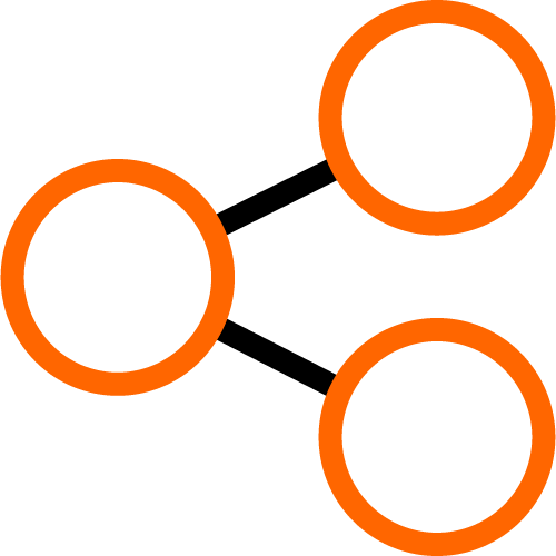 three circles connected by lines icon