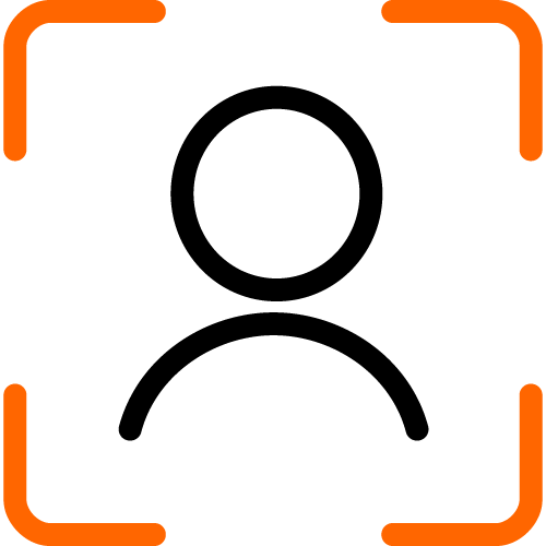 Person with face ID icon