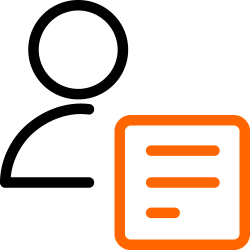 Person icon beside an orange outlined document