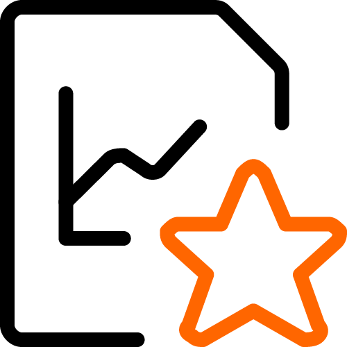 graph icon with star