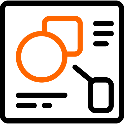 Icon of documents with a magnifying glass