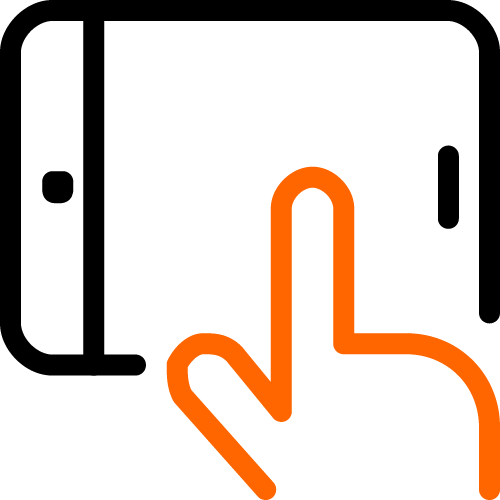 tablet with hand icon