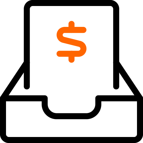 money sign on paper icon