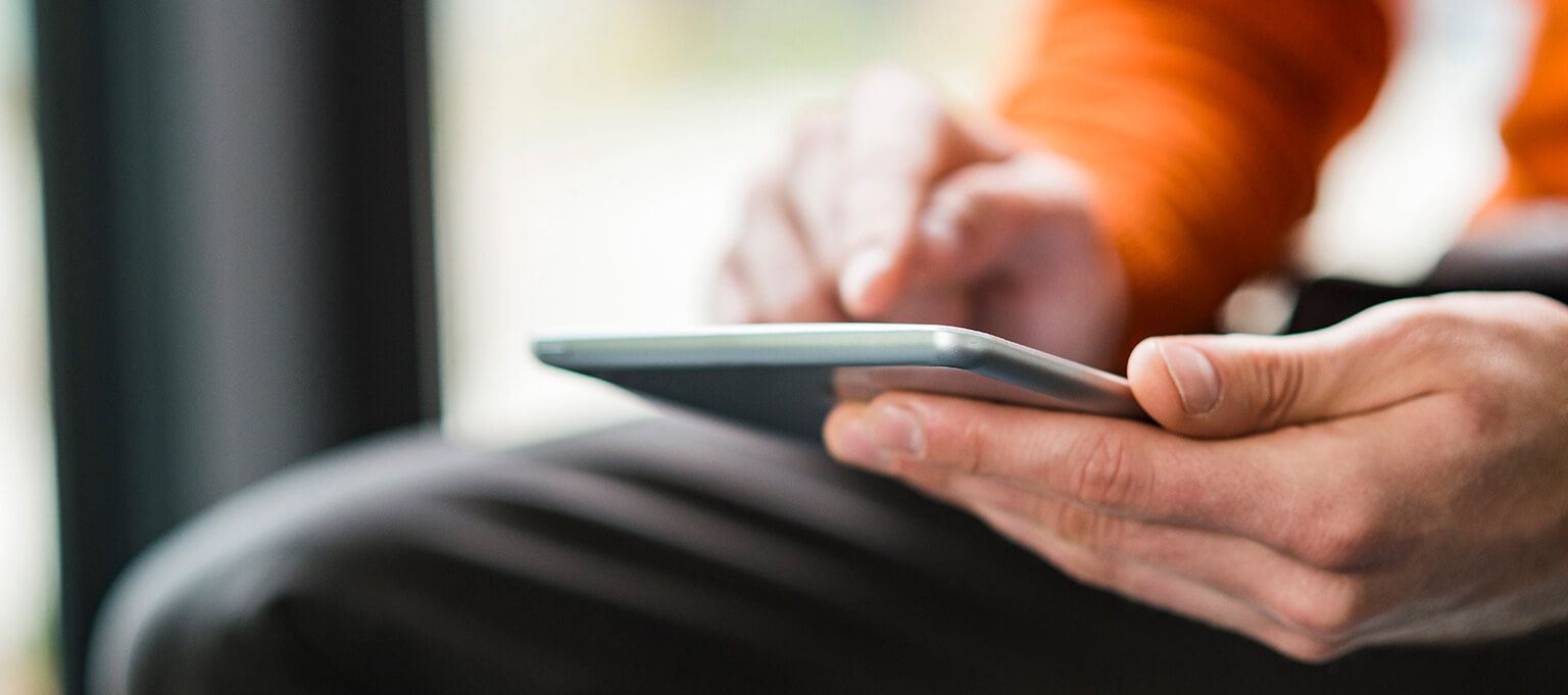 A man with tablet