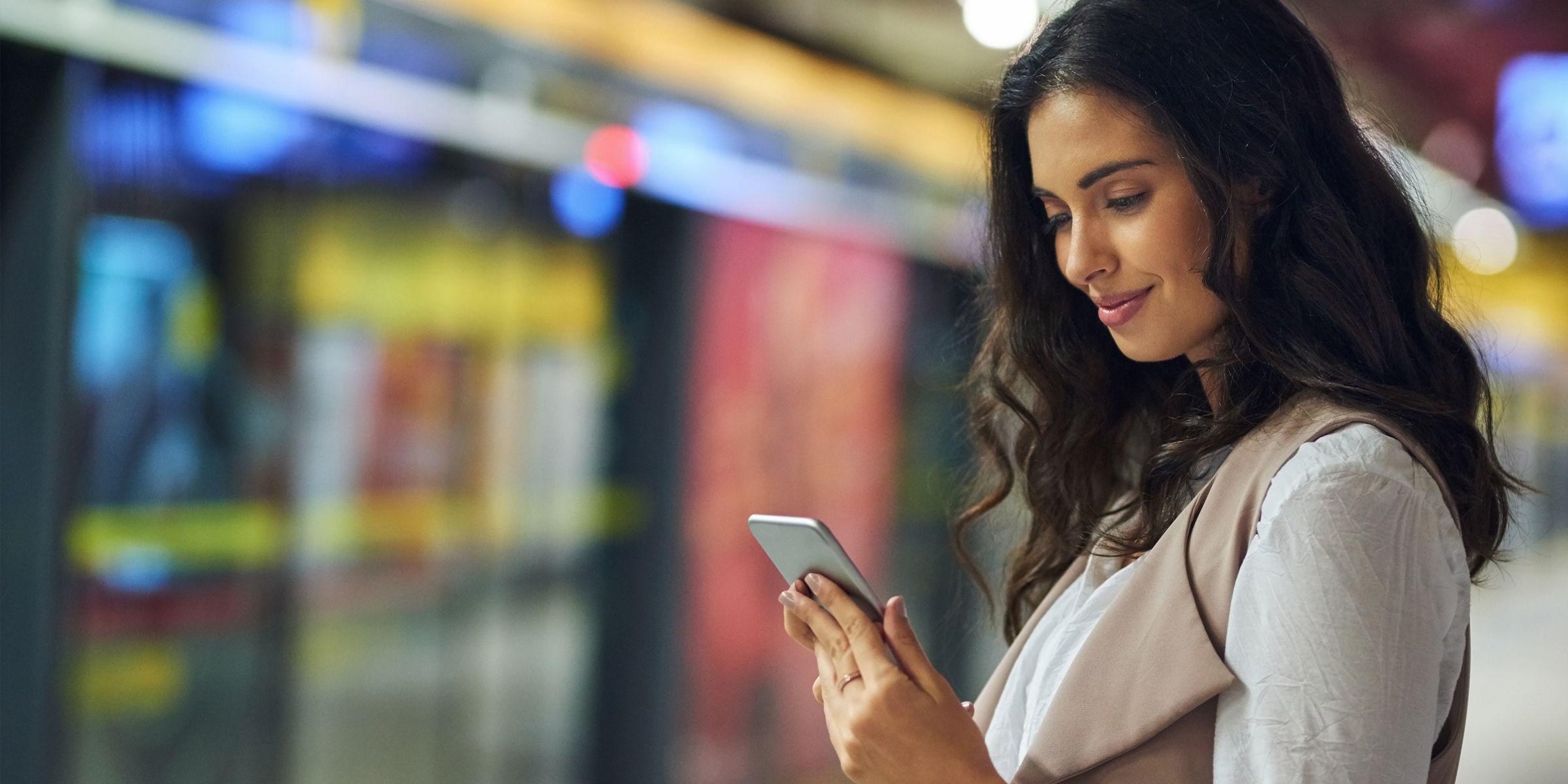 Woman looking at her phone