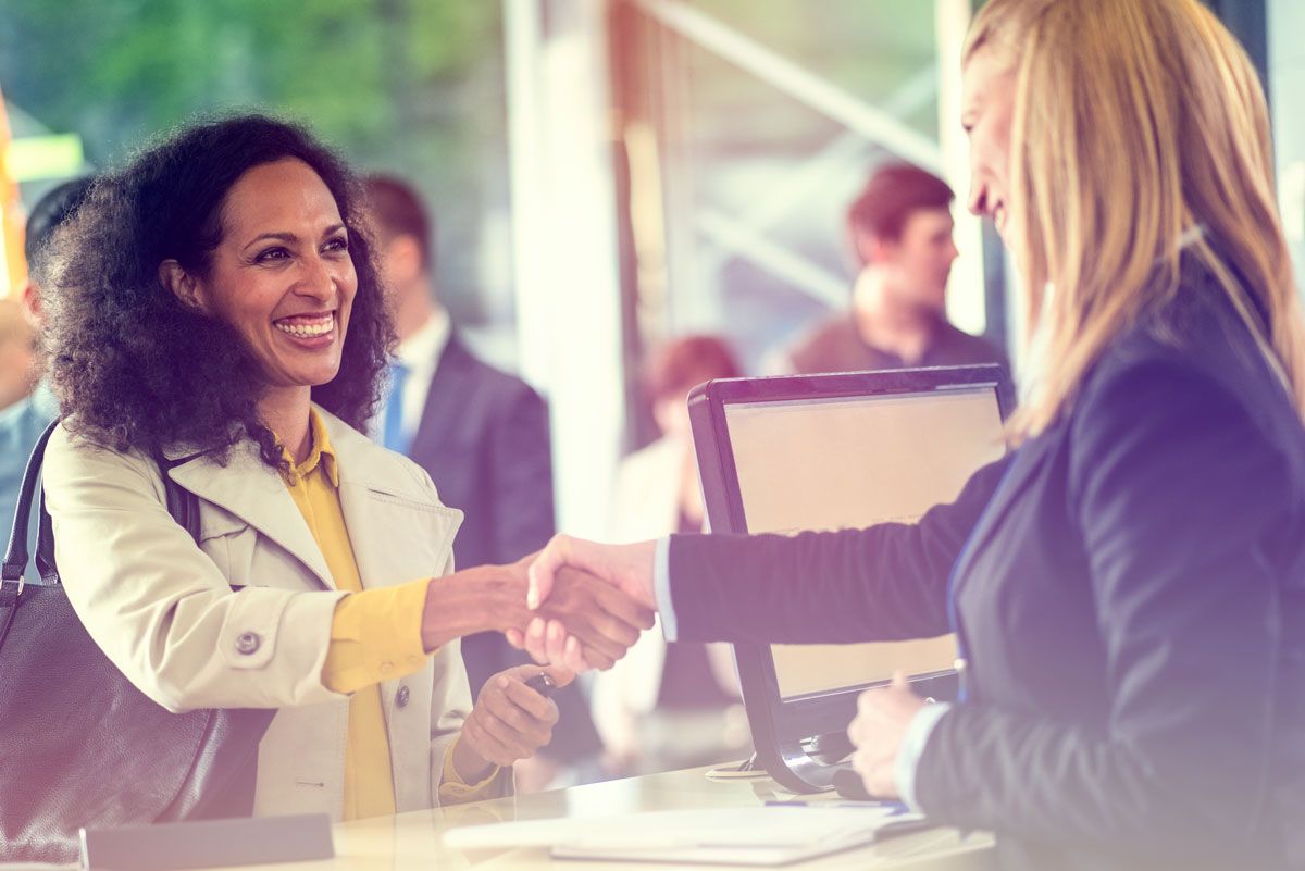 Community bank customer receiving assistance