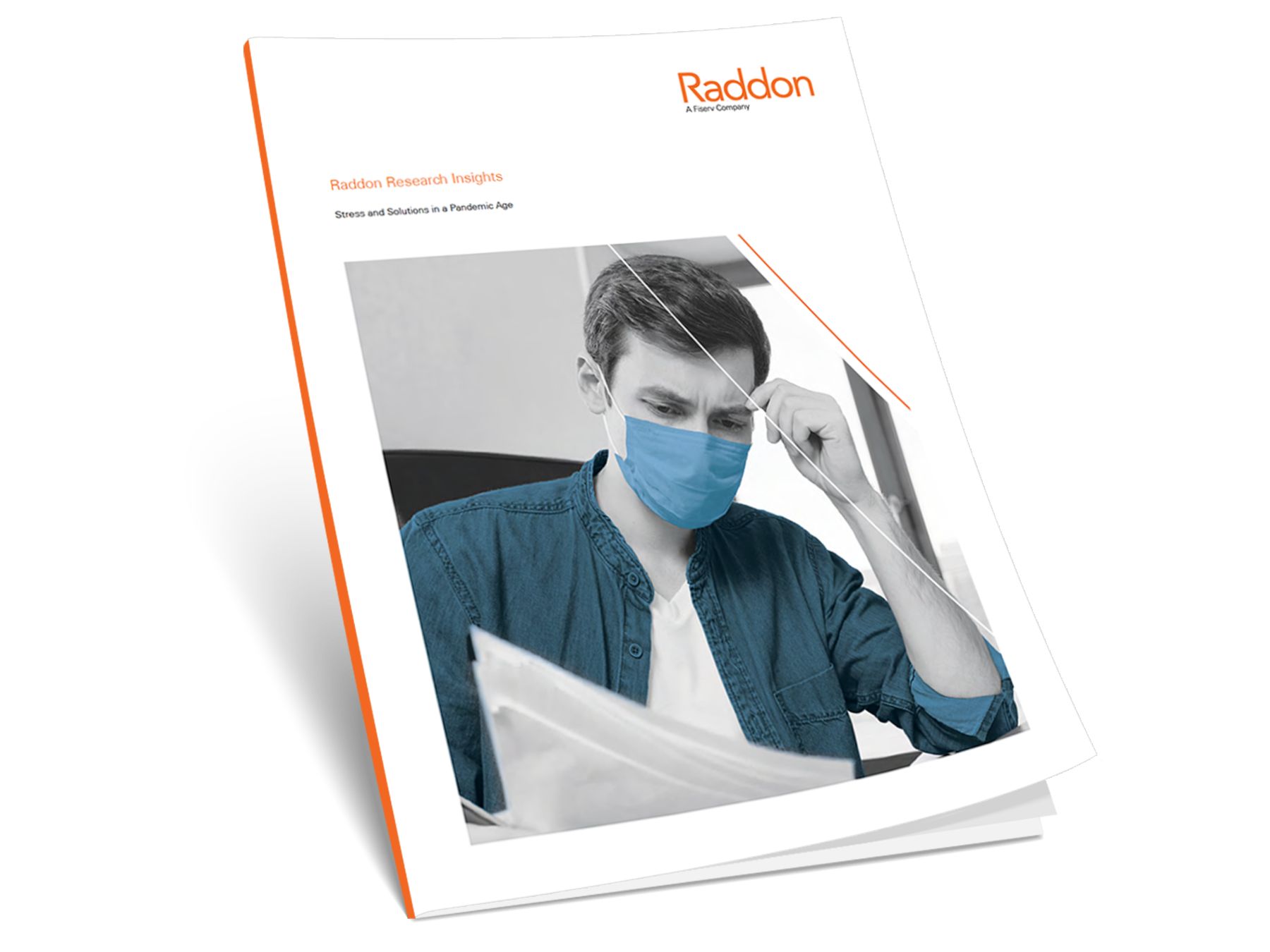 Stress and Solutions in a Pandemic Age; with image of Raddon pamphlet with Raddon logo in the top right