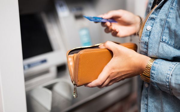 Person at an ATM