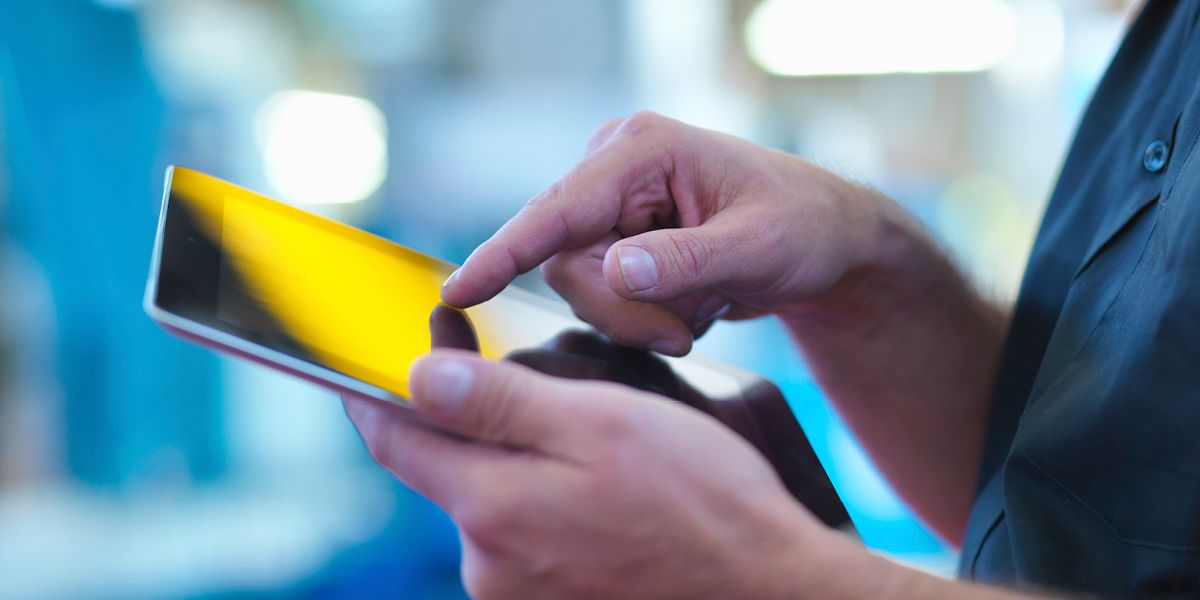 person working on a tablet