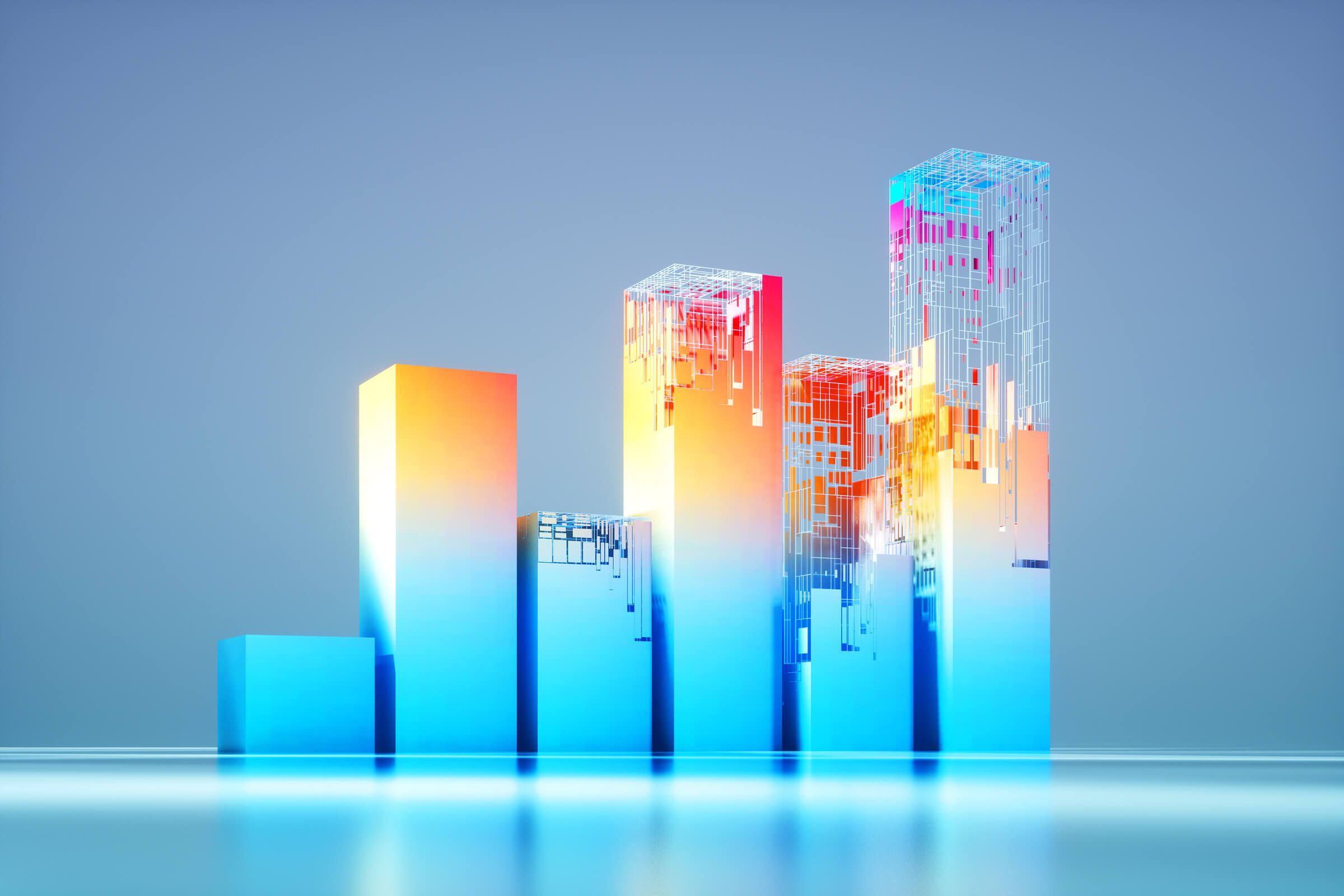 fiserv abstract vertical bar graph