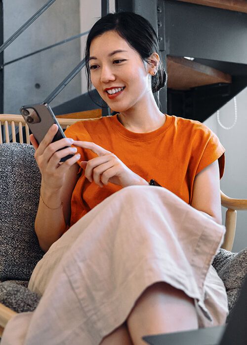 lady using her phone