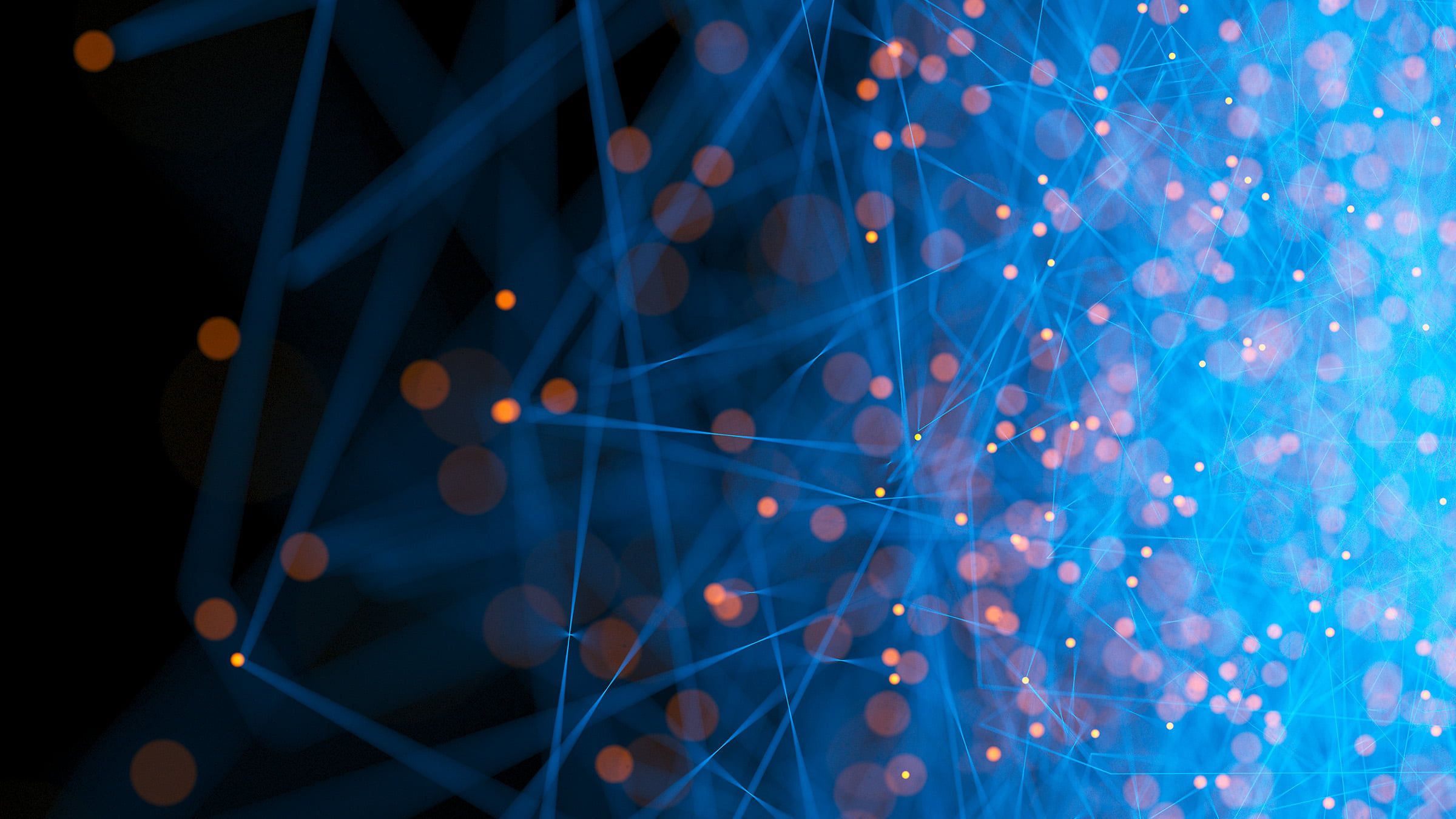 Abstract blue and orange particle