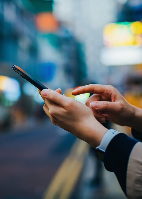 a person holding a cell phone