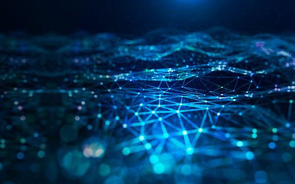 Blue abstract network lights