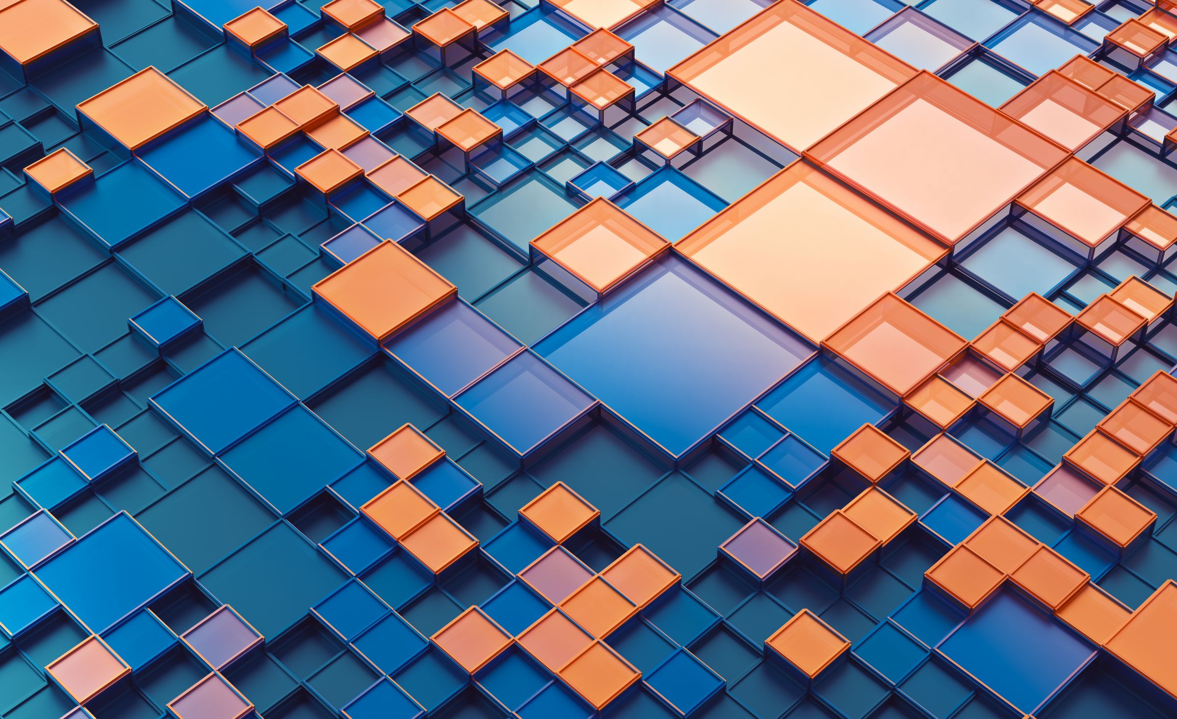 blue and orange squares decorative image