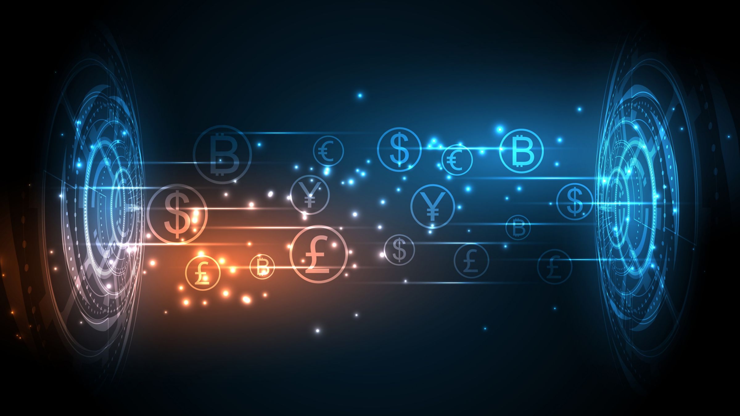 Graphic representation of electronic cross-border money movement