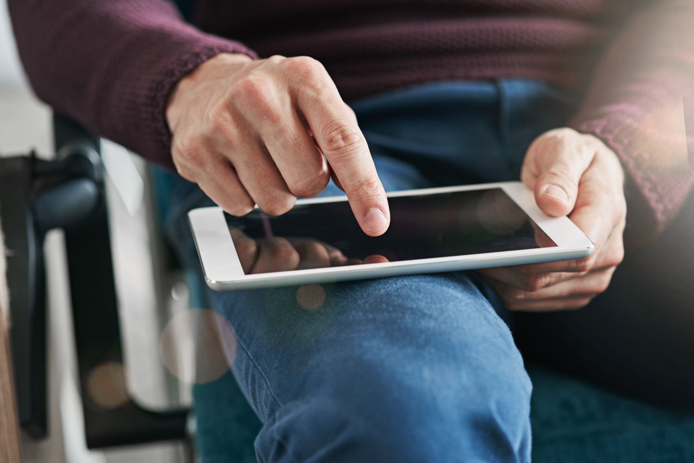 Person using a tablet