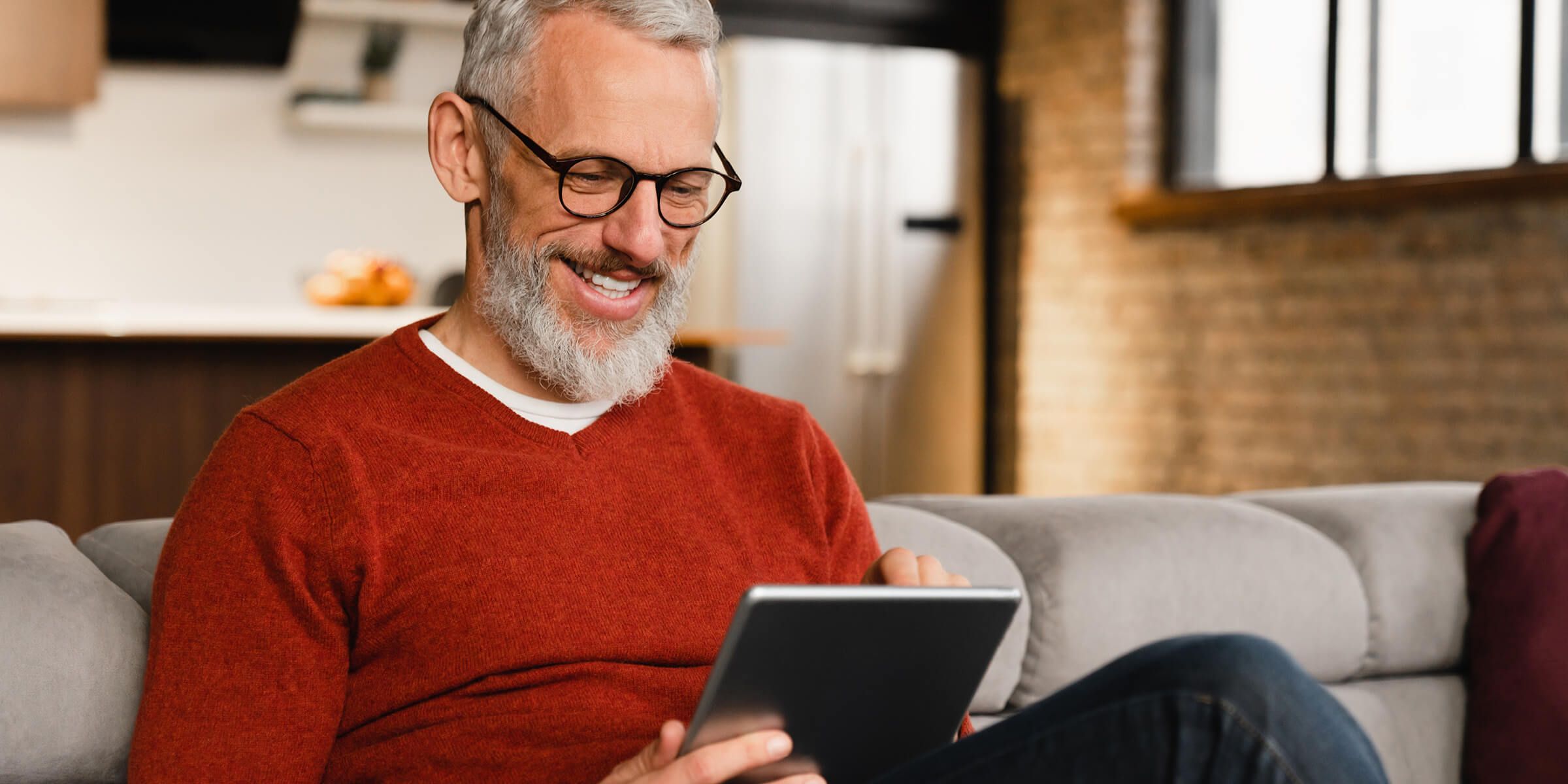 A man with tablet