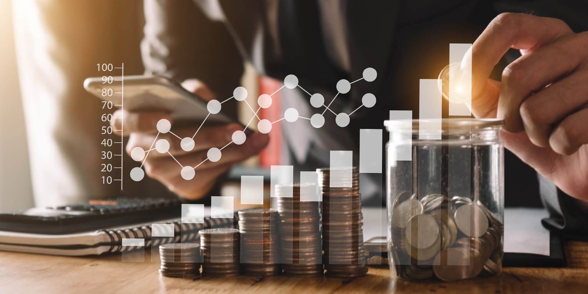 Binary numbers on blue background