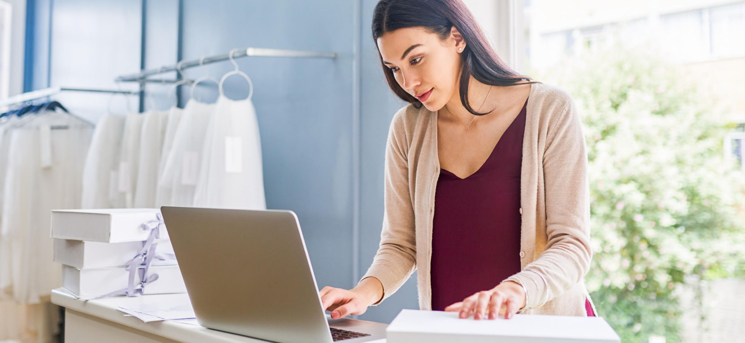 woman on a laptop