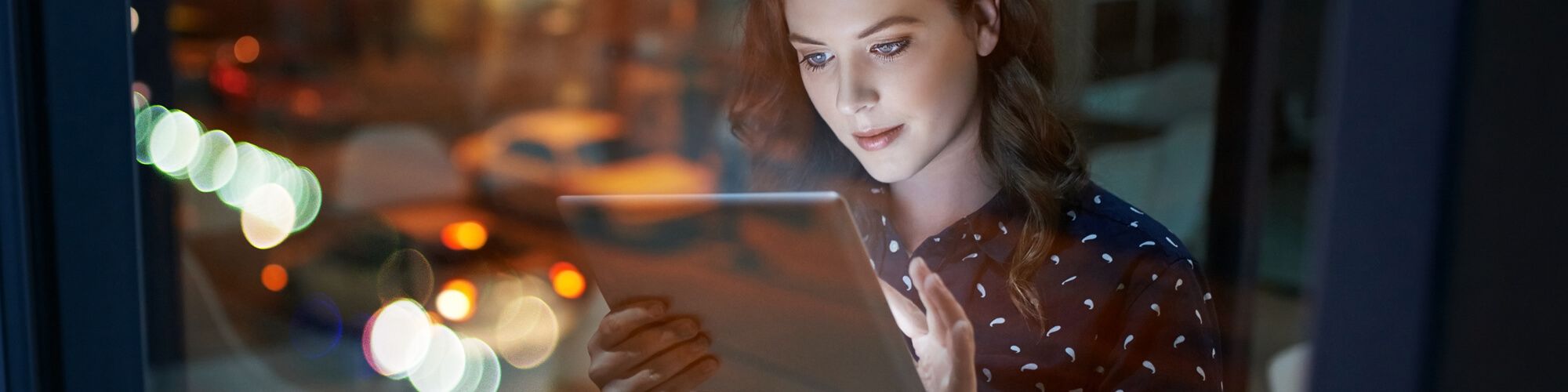 woman using a tablet