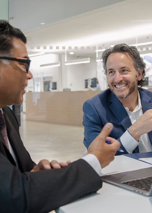 Credit union member visiting a branch