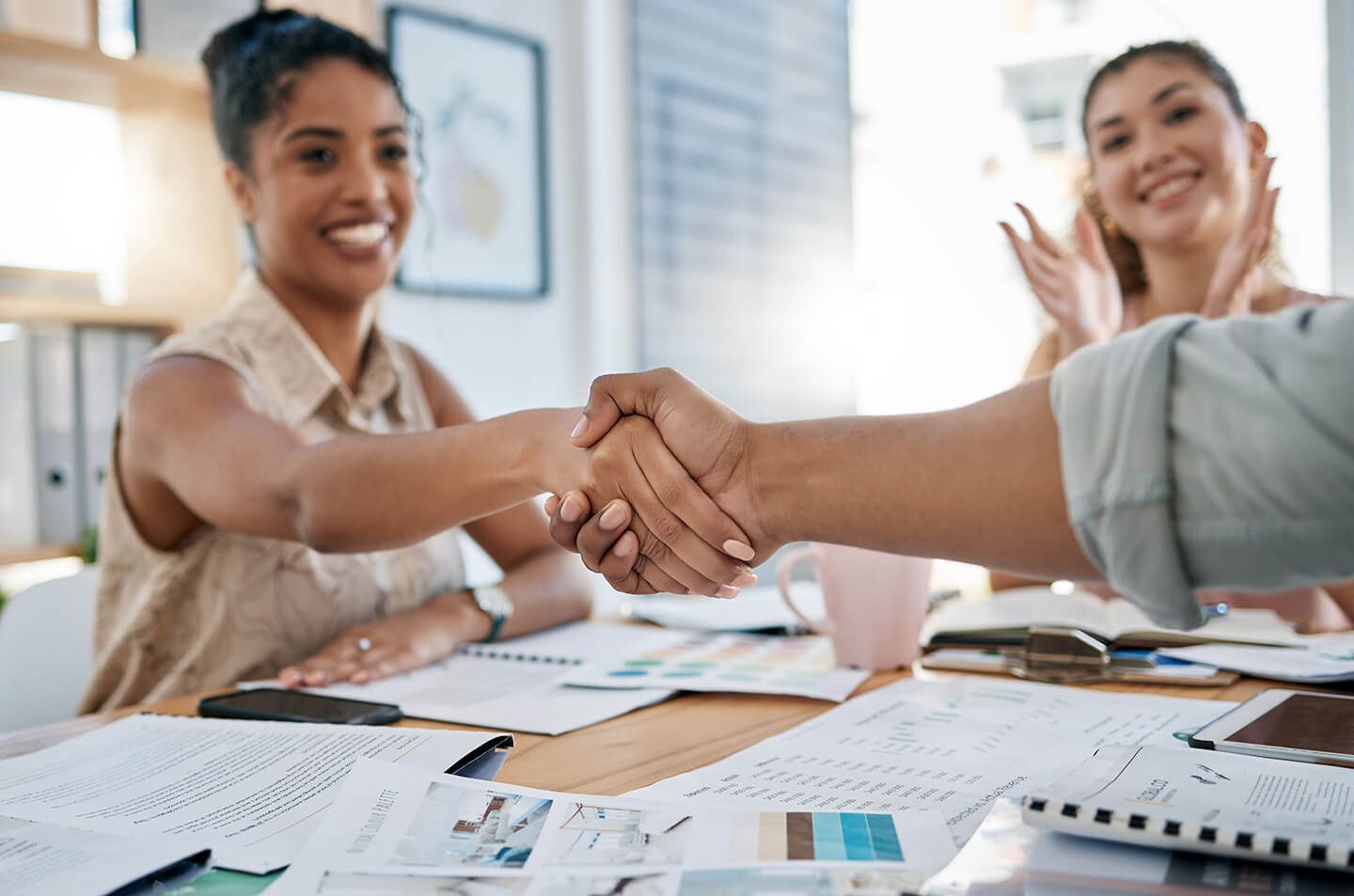 business people shaking hands