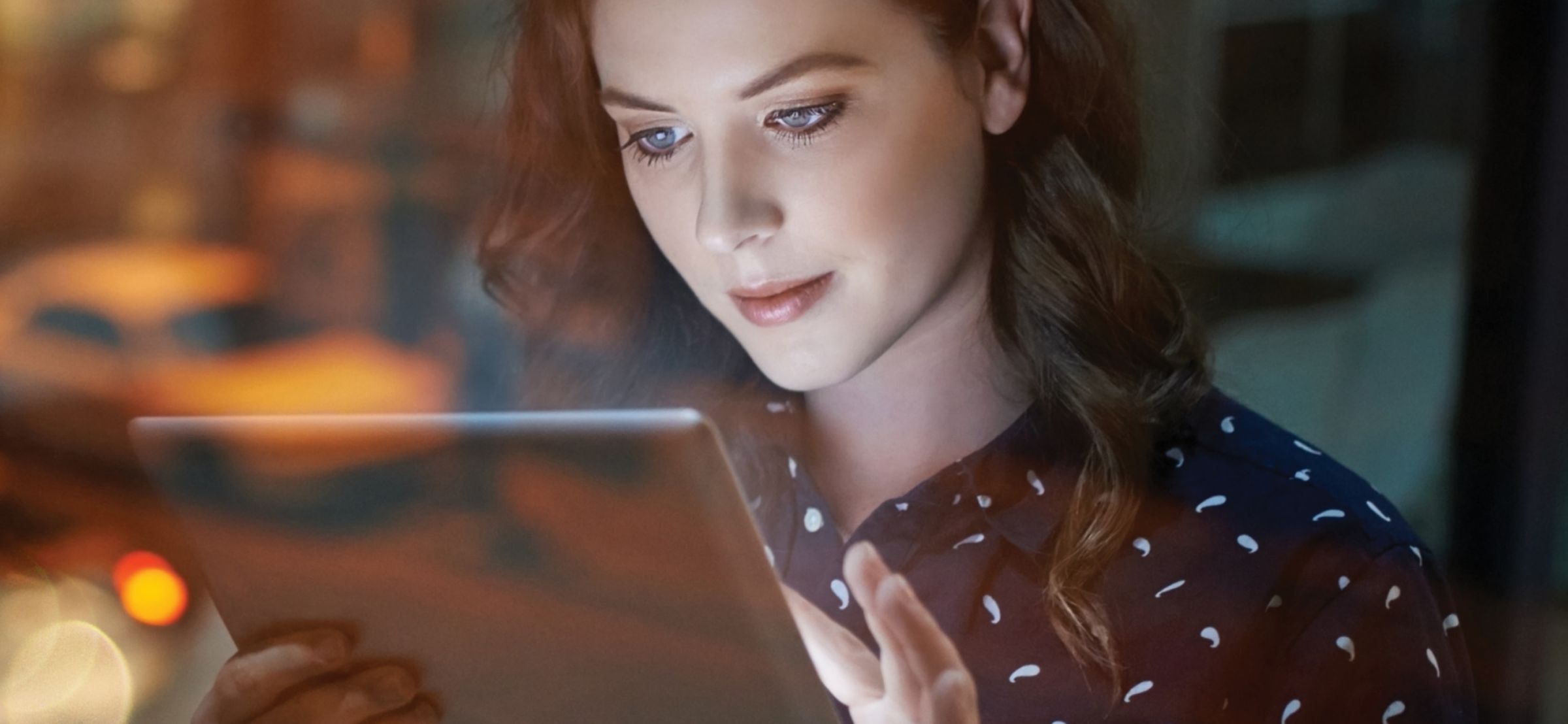 Person working on a tablet