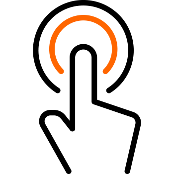 finger pushing button icon